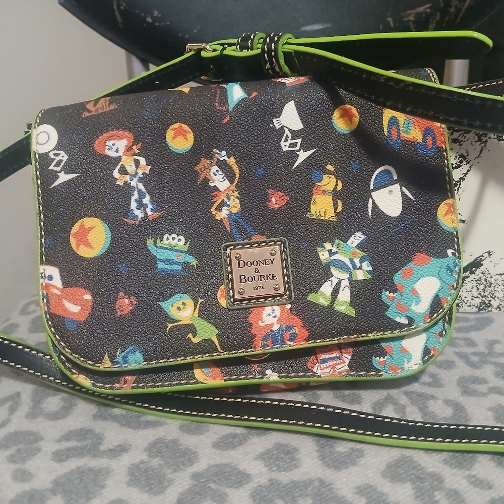 Dooney & Bourke Toy Story Themed Crossbody Bag with Green Accents